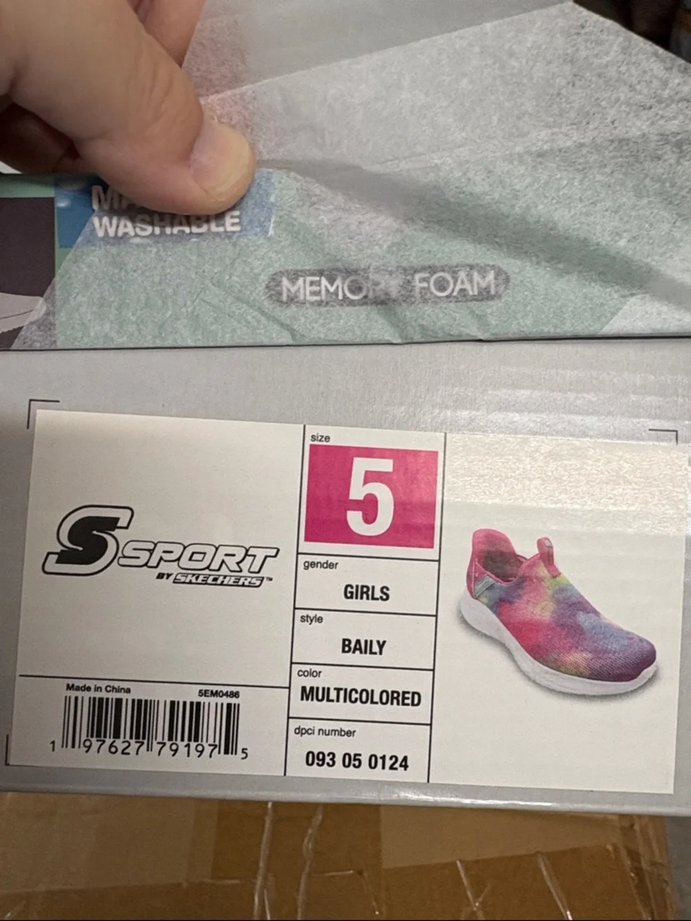 Skechers Kids Slip-On Sneakers in Pink Multi Rainbow - Picture 2 of 12
